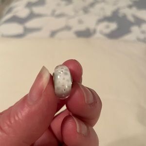 Pandora White Bubble Murano Glass bead